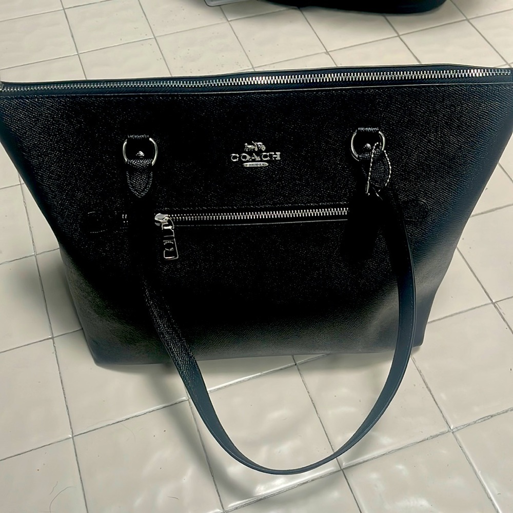 Black coach over arm tote